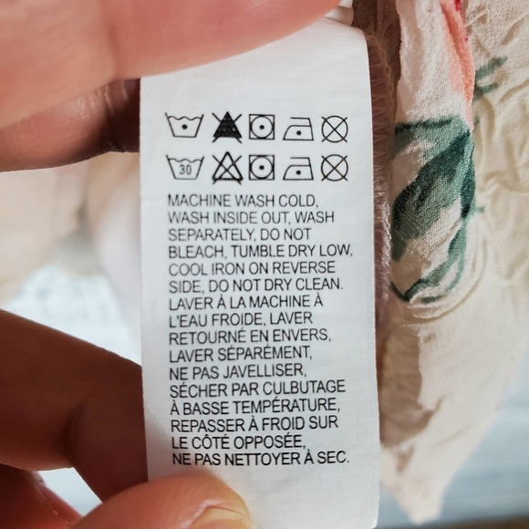 Lucky Brand Women Gauzy Peplum Babydoll Floral Boho Cut Out Size Small - Picture 8 of 10